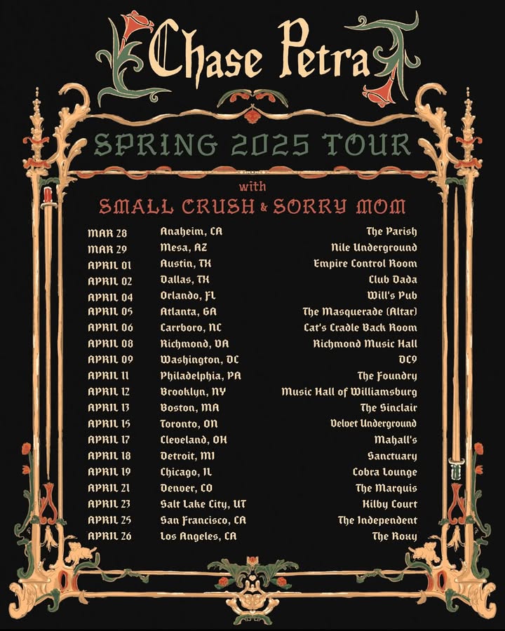 Chase Petra Spring 2025 Tour Poster